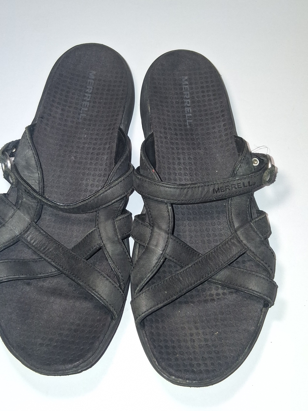 Merrell Women's Black Strappy Slide Sandals
